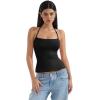 imageSUUKSESS Women Halter Double Lined Tank Top Backless Going Out Camisole Crop TopJet Black