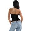 imageSUUKSESS Women Halter Double Lined Tank Top Backless Going Out Camisole Crop TopJet Black