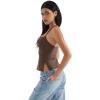 imageSUUKSESS Women Halter Double Lined Tank Top Backless Going Out Camisole Crop TopMocha