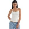 imageSUUKSESS Women Halter Double Lined Tank Top Backless Going Out Camisole Crop TopPearl