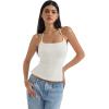 imageSUUKSESS Women Halter Double Lined Tank Top Backless Going Out Camisole Crop TopPearl