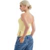 imageSUUKSESS Women Halter Double Lined Tank Top Backless Going Out Camisole Crop TopYellow