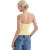 imageSUUKSESS Women Halter Double Lined Tank Top Backless Going Out Camisole Crop TopYellow
