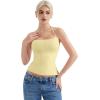 imageSUUKSESS Women Halter Double Lined Tank Top Backless Going Out Camisole Crop TopYellow