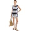 imageSUUKSESS Women 2 Piece Sleeveless Sweater Sets Casual Knit Shorts Matching Lounge SetsBlue White Stripe