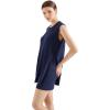 imageSUUKSESS Women 2 Piece Sleeveless Sweater Sets Casual Knit Shorts Matching Lounge SetsNavy Blue