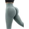 imageSUUKSESS Women Scrunch Butt Lifting Seamless Leggings Booty High Waisted Workout Yoga Pants1 Upgrade Light Green