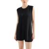 imageSUUKSESS Women 2 Piece Sleeveless Sweater Sets Casual Knit Shorts Matching Lounge SetsBlack