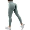 imageSUUKSESS Women Scrunch Butt Lifting Seamless Leggings Booty High Waisted Workout Yoga Pants1 Upgrade Light Green