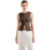 imageSUUKSESS Women Button Down Going Out Trendy Tops Ribbed Sexy Vest Y2K Tank TopsBrown