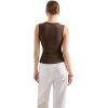 imageSUUKSESS Women Button Down Going Out Trendy Tops Ribbed Sexy Vest Y2K Tank TopsBrown