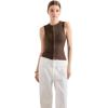 imageSUUKSESS Women Button Down Going Out Trendy Tops Ribbed Sexy Vest Y2K Tank TopsBrown