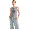 imageSUUKSESS Women Button Down Going Out Trendy Tops Ribbed Sexy Vest Y2K Tank TopsGrey