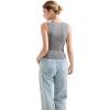 imageSUUKSESS Women Button Down Going Out Trendy Tops Ribbed Sexy Vest Y2K Tank TopsGrey