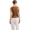 imageSUUKSESS Women Button Down Going Out Trendy Tops Ribbed Sexy Vest Y2K Tank TopsKhaki