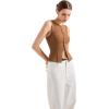 imageSUUKSESS Women Button Down Going Out Trendy Tops Ribbed Sexy Vest Y2K Tank TopsKhaki