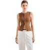 imageSUUKSESS Women Button Down Going Out Trendy Tops Ribbed Sexy Vest Y2K Tank TopsKhaki