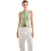 imageSUUKSESS Women Button Down Going Out Trendy Tops Ribbed Sexy Vest Y2K Tank TopsLight Green