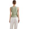 imageSUUKSESS Women Button Down Going Out Trendy Tops Ribbed Sexy Vest Y2K Tank TopsLight Green
