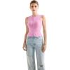 imageSUUKSESS Women Button Down Going Out Trendy Tops Ribbed Sexy Vest Y2K Tank TopsPink