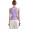 imageSUUKSESS Women Button Down Going Out Trendy Tops Ribbed Sexy Vest Y2K Tank TopsPurple