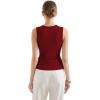 imageSUUKSESS Women Button Down Going Out Trendy Tops Ribbed Sexy Vest Y2K Tank TopsRed