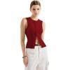 imageSUUKSESS Women Button Down Going Out Trendy Tops Ribbed Sexy Vest Y2K Tank TopsRed