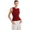imageSUUKSESS Women Button Down Going Out Trendy Tops Ribbed Sexy Vest Y2K Tank TopsRed