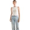 imageSUUKSESS Women Button Down Going Out Trendy Tops Ribbed Sexy Vest Y2K Tank TopsWhite