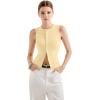 imageSUUKSESS Women Button Down Going Out Trendy Tops Ribbed Sexy Vest Y2K Tank TopsYellow