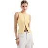 imageSUUKSESS Women Button Down Going Out Trendy Tops Ribbed Sexy Vest Y2K Tank TopsYellow