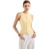 imageSUUKSESS Women Button Down Going Out Trendy Tops Ribbed Sexy Vest Y2K Tank TopsYellow