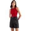 imageSUUKSESS Women Cotton Ribbed Summer Going Out Tops Padded Trendy Basic Tank TopsRed