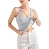 imageSUUKSESS Women Padded Cotton Ribbed Tank Tops Summer Going Out Basic Scoop Neck Cami TopsLight Grey