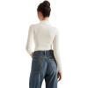 imageSUUKSESS Women Ribbed Modal Long Sleeve Casual Tops High Neck Going Out T ShirtsBeige