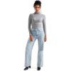imageSUUKSESS Women Ribbed Modal Long Sleeve Casual Tops High Neck Going Out T ShirtsGrey