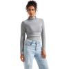 imageSUUKSESS Women Ribbed Modal Long Sleeve Casual Tops High Neck Going Out T ShirtsGrey