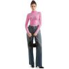 imageSUUKSESS Women Ribbed Modal Long Sleeve Casual Tops High Neck Going Out T ShirtsPink