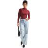 imageSUUKSESS Women Ribbed Modal Long Sleeve Casual Tops High Neck Going Out T ShirtsWine