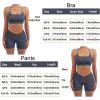 imageSUUKSESS Women V Cross Workout Sets Strappy Sports Bra High Waist Booty Shorts1 Grey Blue