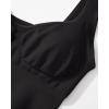 imageSUUKSESS Women V Neck Ribbed Seamless Bodysuit Sleeveless Padded Sexy Tank Top1 Black Brown