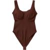 imageSUUKSESS Women V Neck Ribbed Seamless Bodysuit Sleeveless Padded Sexy Tank Top1 Black Brown