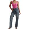 imageSUUKSESS Women V Neck Ribbed Seamless Bodysuit Sleeveless Padded Sexy Tank Top1 Pink