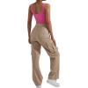 imageSUUKSESS Women V Neck Ribbed Seamless Bodysuit Sleeveless Padded Sexy Tank Top1 Pink