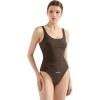 imageSUUKSESS Women Padded Cotton Ribbed Tank Tops Summer Going Out Basic Scoop Neck Cami TopsBrown