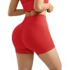 imageSUUKSESS Women 2 Piece Workout Sets High Waisted Tummy Control Biker Shorts Halter Backless Tank TopsRed