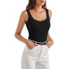 imageSUUKSESS Women Cotton Ribbed Built in Bra Tank Tops Summer Casual Basic TopBlack