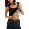 imageSUUKSESS Women Cotton Ribbed Built in Bra Tank Tops Summer Casual Basic TopBlack