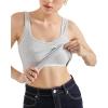 imageSUUKSESS Women Cotton Ribbed Built in Bra Tank Tops Summer Casual Basic TopGrey