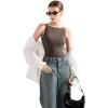 imageSUUKSESS Women Double Lined Boat Neck Tank Tops 2025 Y2K Going Out Basic Cami ShirtsBrown